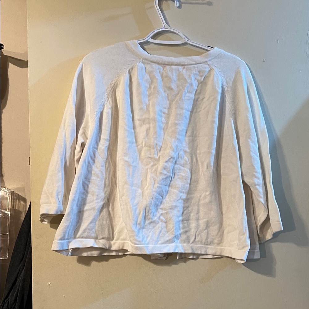 Woman Within Off-White Button-Front Blouse - Picture 3 of 3